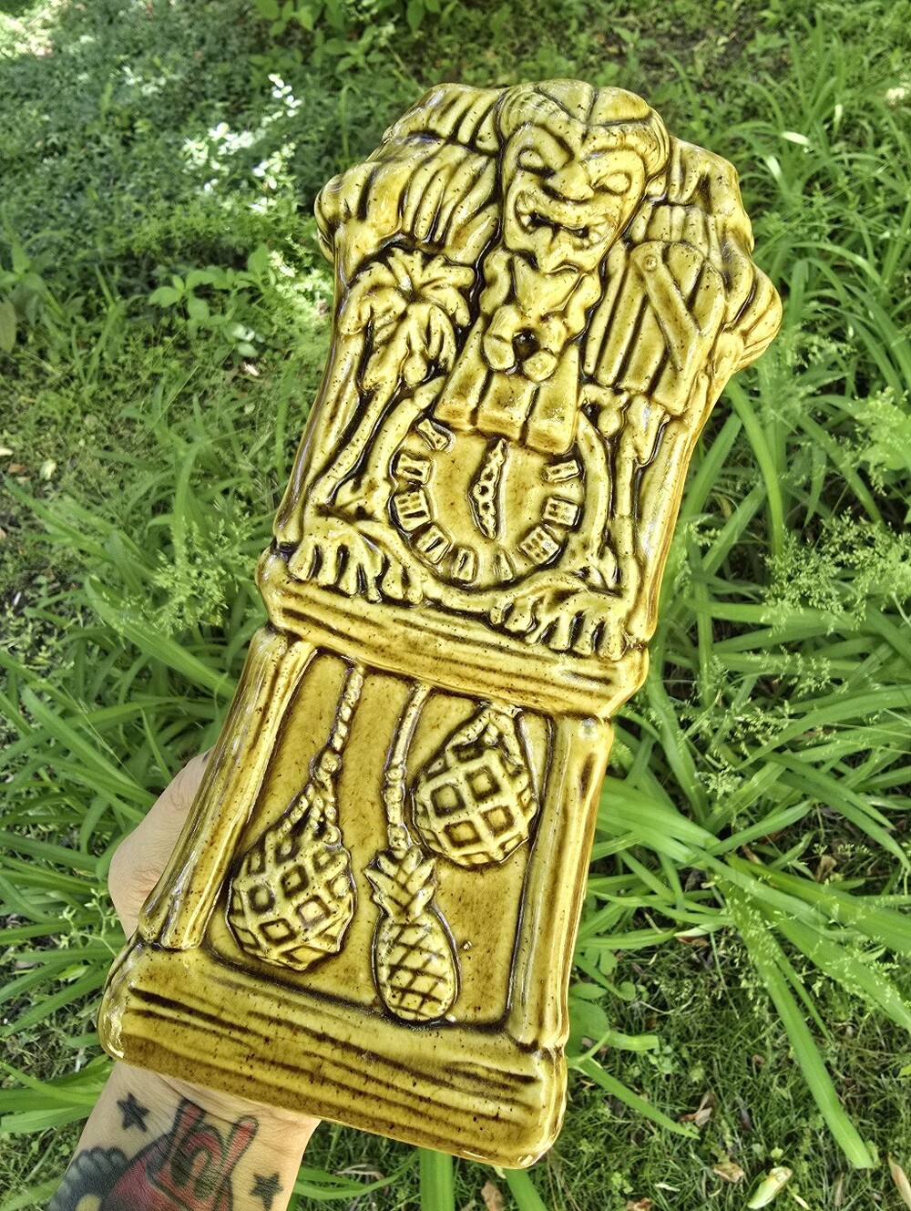 Retired Tiki Farm "The Ku Ku Clock" Ceramic Tiki Mug or Vase